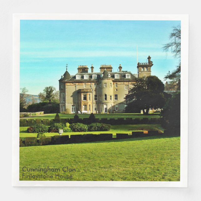 Unique Cunningham Scottish Clan Finlaystone House Paper Dinner Napkins (Front)