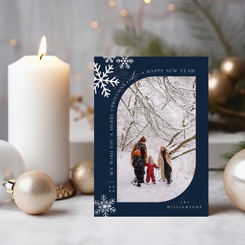 Unique curved photo Christmas  Holiday Card