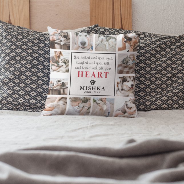Unique Custom 12 Photo Pet Loss Dog/Cat Throw Pillow (Creator Uploaded)