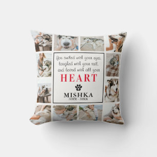 Unique Custom 12 Photo Pet Loss Dog/Cat Throw Pillow