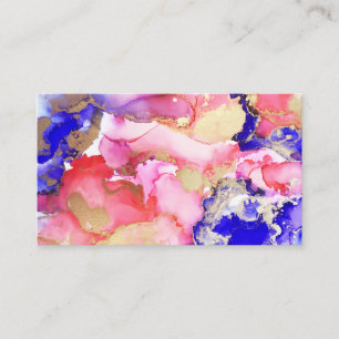 Unique Custom Abstract Art Black Pink Ink Blot Business Card