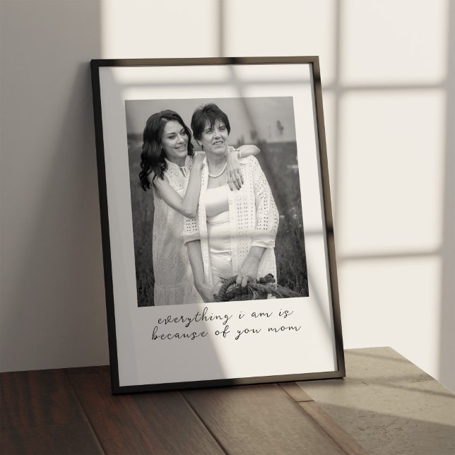 Unique Custom Black and White Photo Gift For Mom Poster (Creator Uploaded)