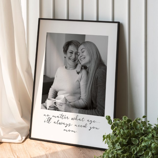 Unique Custom Black and White Photo Gift For Mom Poster (Creator Uploaded)