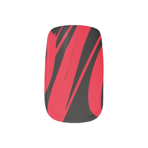 Unique Custom Black  Red Minx Nail Art