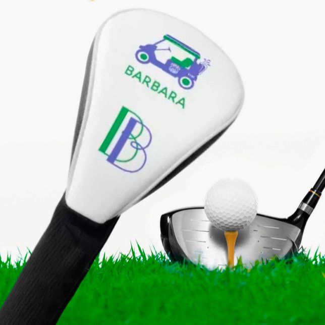 Unique Custom Blue Golf Cart Monogram Name      Head Cover (Creator Uploaded)
