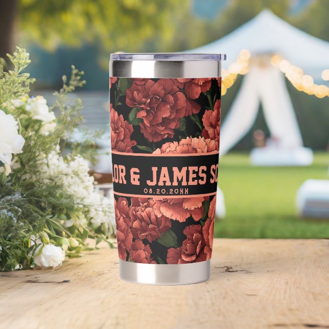 Unique Custom Carnation Drinkware For Wedding Keep Insulated Tumbler (Wedding)