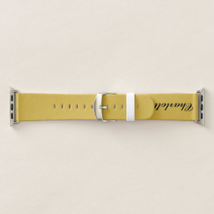 Unique Custom Engraved Name Metallic Gold Apple Watch Band