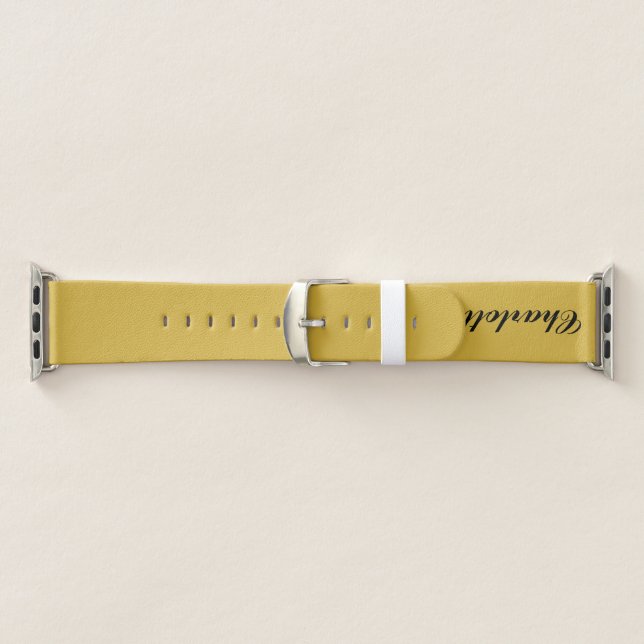 Unique Custom Engraved Name Metallic Gold Apple Watch Band (Band)