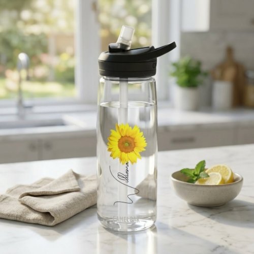 Unique Custom Gift (Teen Girls & Boys) Sunflower Water Bottle