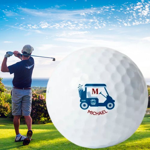 Unique Custom Golf Cart Monogram Name    Golf Balls