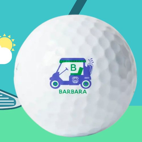 Unique Custom Golf Cart Monogram Name     Golf Balls