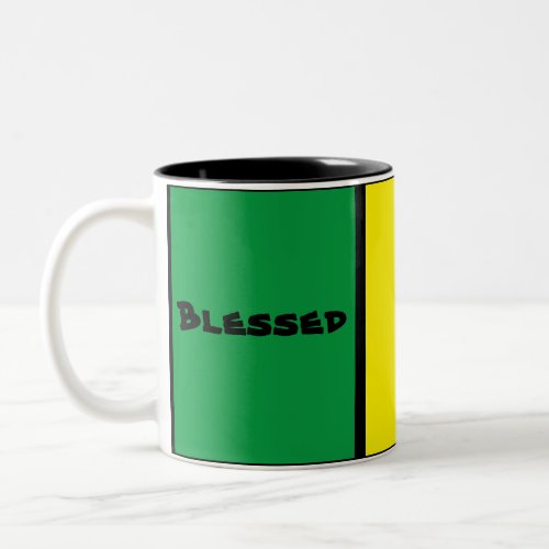 Unique Custom Jamaica Rasta Green Yellow Red Color Two_Tone Coffee Mug