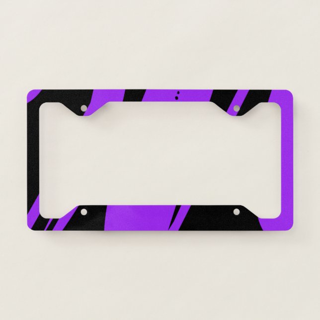 Unique Custom License Plate Frame Black Purple VS2 (Front)