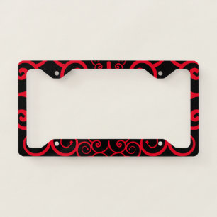 Unique Custom License Plate Frame Black & Red
