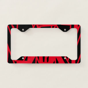 Unique Custom License Plate Frame Black & Red