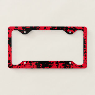 Unique Custom License Plate Frame Black & Red