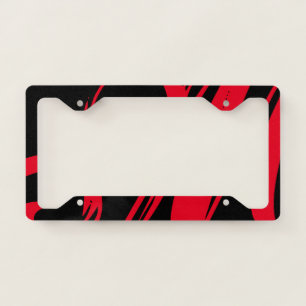 Unique Custom License Plate Frame Black & Red
