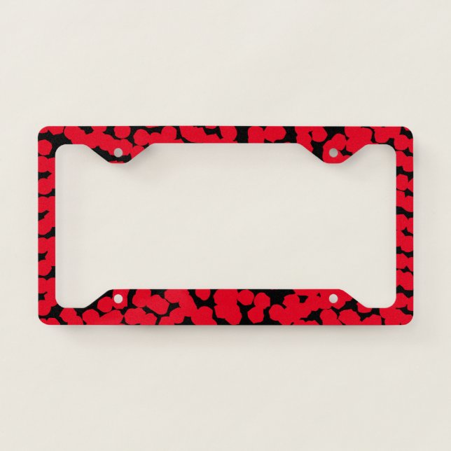 🔥 Unique Custom License Plate Frame Black & Red (Front)