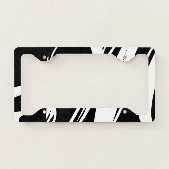 🔥Unique Custom License Plate Frame Black & White (Front)