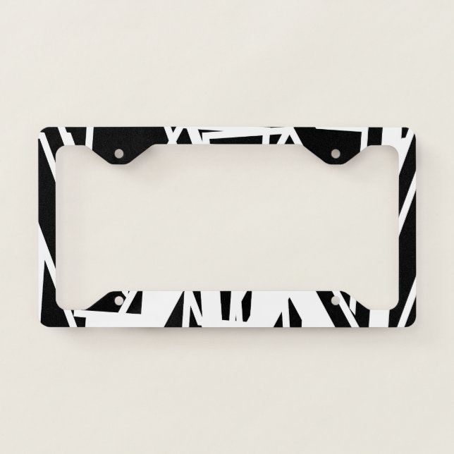 🔥 Unique Custom License Plate Frame Black & White (Front)
