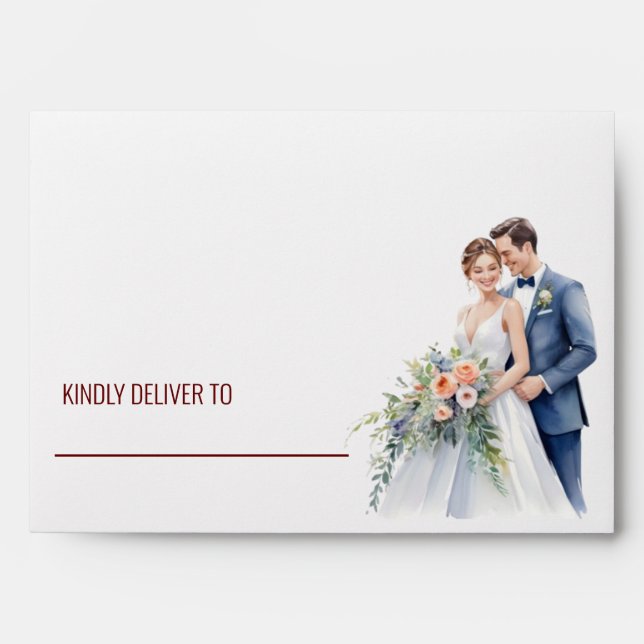 Unique Custom Magazine Style Wedding Envelope  (Front)