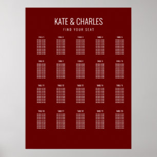 Unique Custom Magazine Style Wedding seating chart