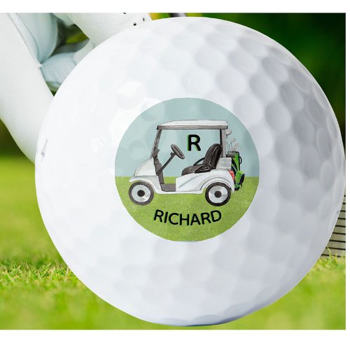 Unique Custom Monogram Cart Clubs First Name  Golf Balls