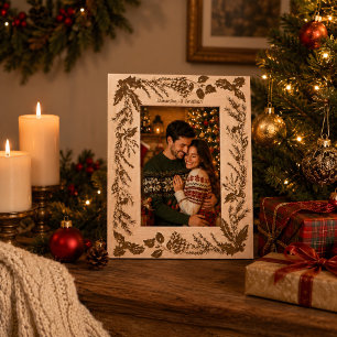 Unique Custom Name Couple Christmas Photo Keepsake Engraved Frames