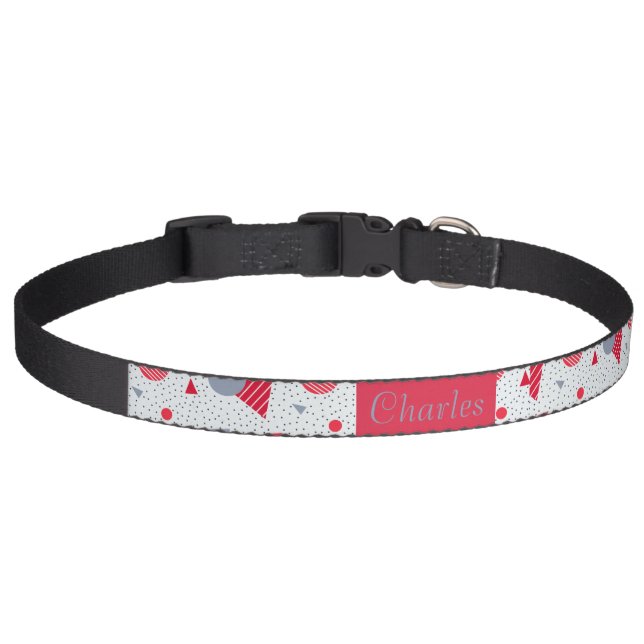 Unique Custom Name Monogrammed Personalized Dog Pet Collar (Front)