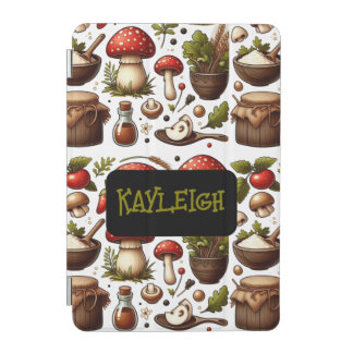 Unique custom name mushroom cottagecore iPad mini cover