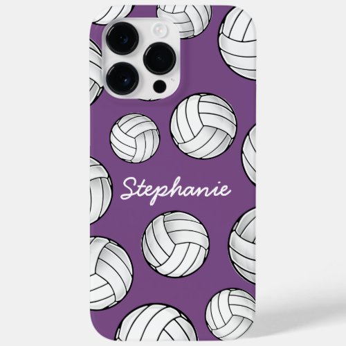 Unique Custom Name Volleyball Purple Case_Mate iPhone 14 Pro Max Case