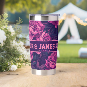Unique Custom Peonies Insulated Tumbler For Weddin