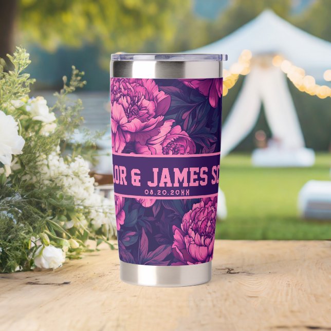 Unique Custom Peonies Insulated Tumbler For Weddin (Wedding)