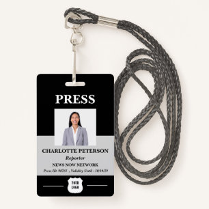 Unique Custom Photo & Logo Press ID  Badge