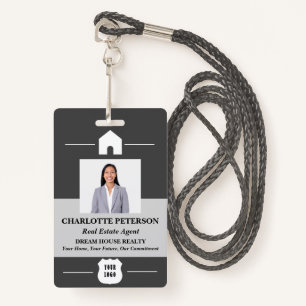 Unique Custom Photo & Logo Real Estate Name  Badge
