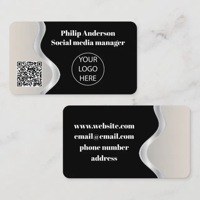 Unique Code Card Unique Custom Qr Code Black Business Card | Zazzle