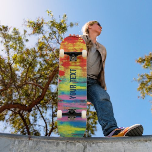 Unique Custom Red Yellow Art Abstract Skateboard