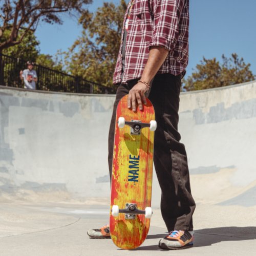 Unique Custom Red Yellow Art Abstract Skateboard