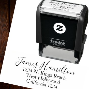 Unique Custom Signature Address Personalized Self-inking Stamp by Ricaso at Zazzle