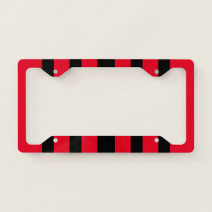 Unique Custom Striped Red & Black License Plate Frame