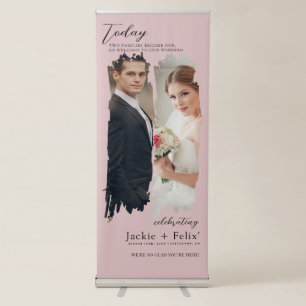 Unique Custom Text and Images Wedding Welcome Retractable Banner