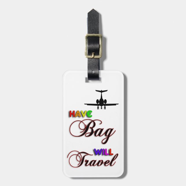 Unique Customizable Airplane Luggage Tag (Front Vertical)