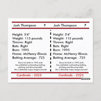 Unique Customizable Baseball Card