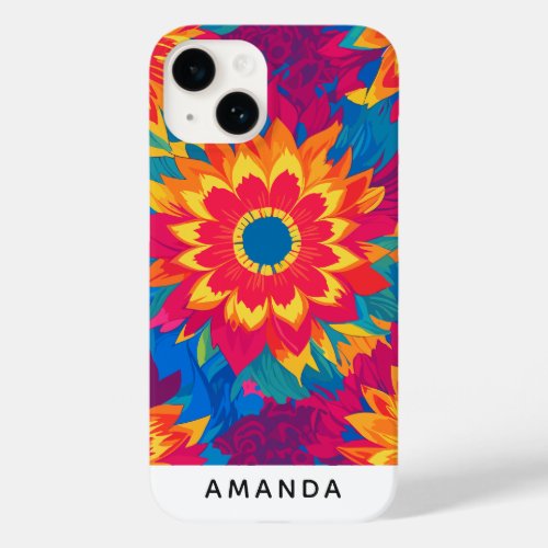 Unique Customizable Name Stylish Floral Design Case_Mate iPhone 14 Case