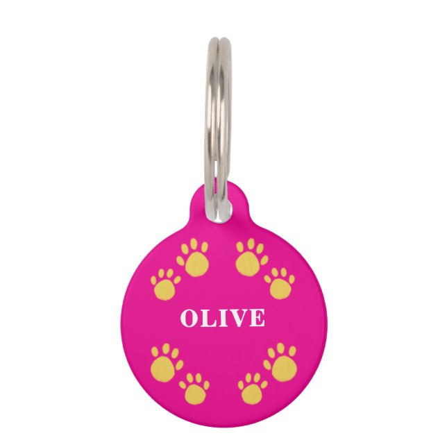 Unique Customizeable, Paws Pet ID Tag (Front)
