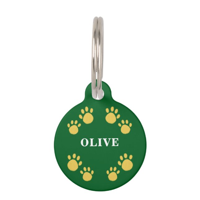 Unique Customizeable, Paws Pet ID Tag (Front)
