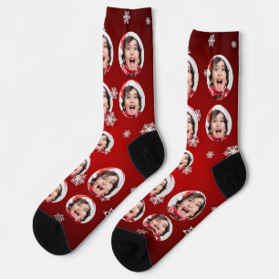 Unique Customized Photo Socks with christmas theme