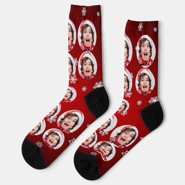 Unique Customized Photo Socks with christmas theme (Left)