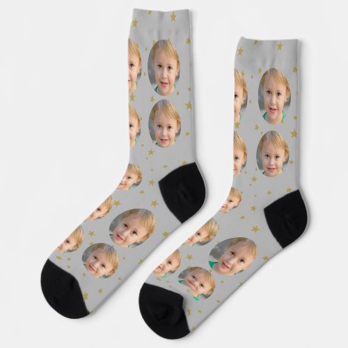 Unique Customized Photo Socks with christmas theme