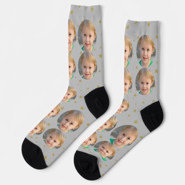 Unique Customized Photo Socks with christmas theme (Left)
